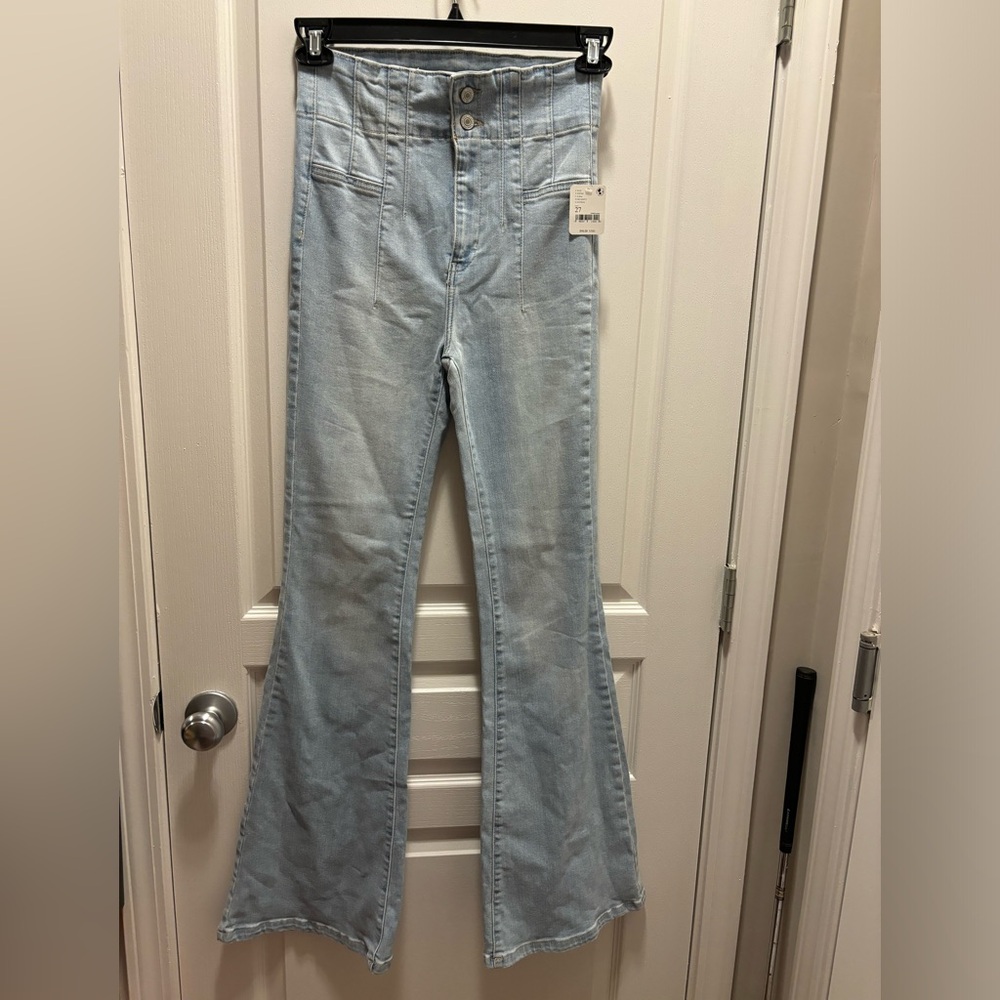 Free People Light Wash Flare Jeans